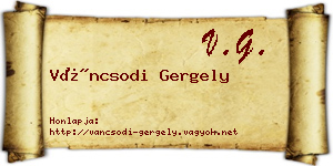 Váncsodi Gergely névjegykártya